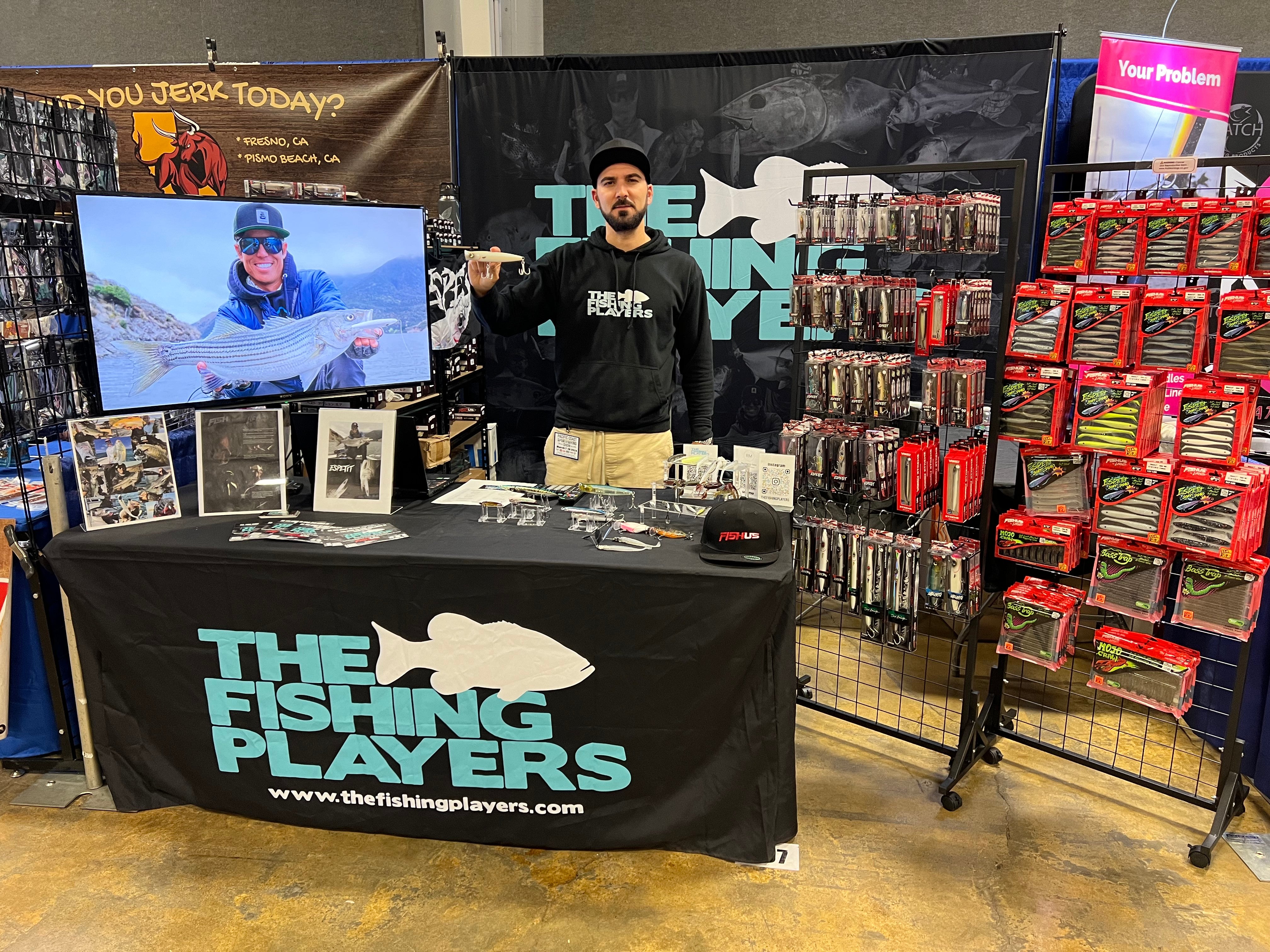 The Fishing Players booth at a California fishing event